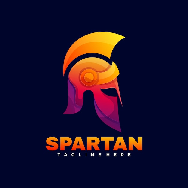 Logo illustrazione spartan gradient colorful style.