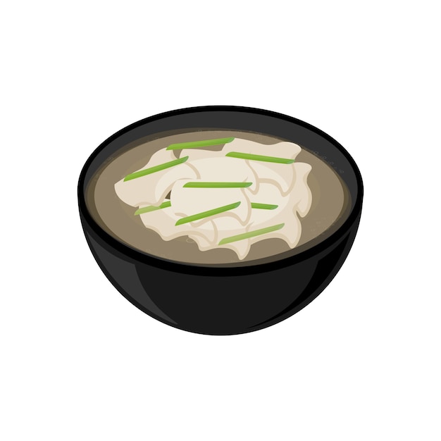 Vector logo illustration of sujebi dumpling soup