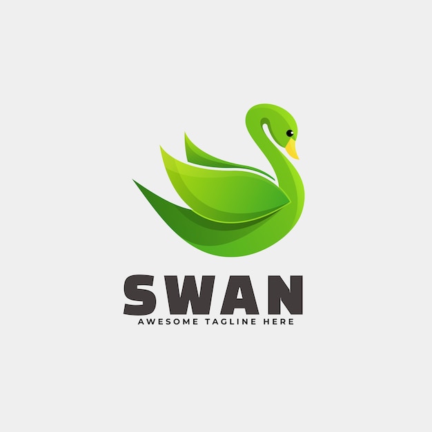 Logo illustration swan gradient colorful style.