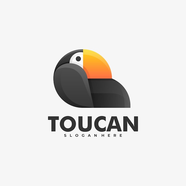 Logo illustrazione toucan gradient colorful style.