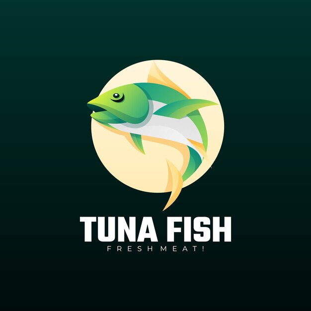 Logo illustration tuna fish gradient colorful style.