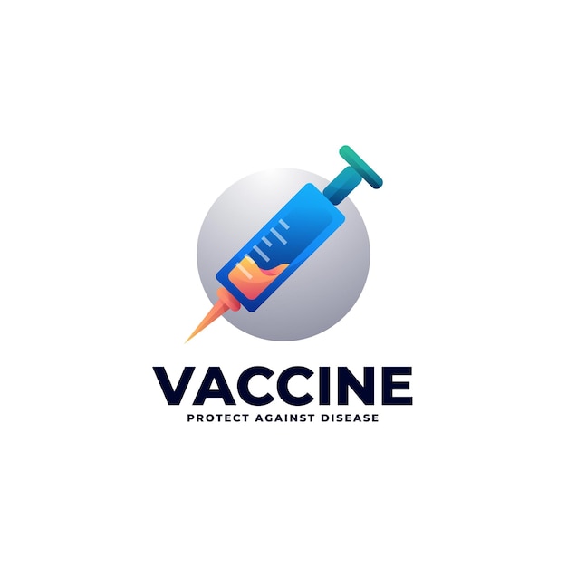 Vector logo illustration vaccine gradient colorful style