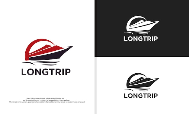 Logo illustration vector graphic of simple yacht shape fit for tour and travel company etc