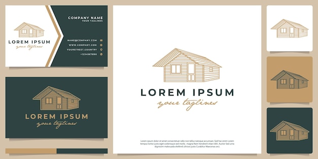 Logo illustration vintage rustic cabin