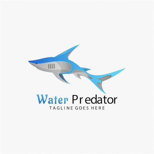 Logo illustrazione acqua predatore gradiente colorato stile.