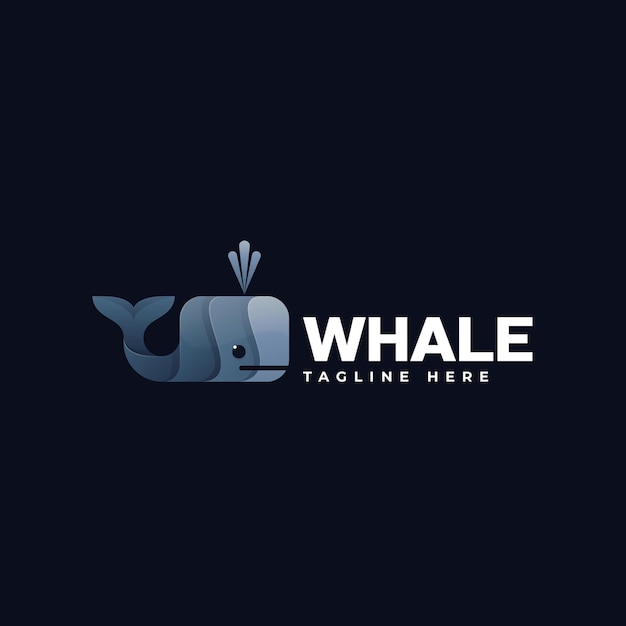 Logo illustrazione balena gradiente stile colorato
