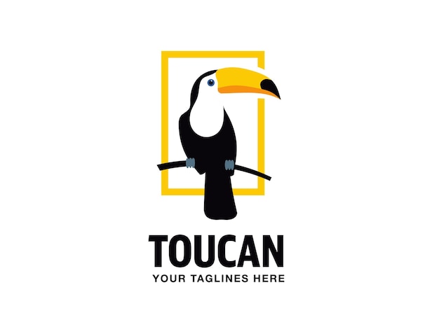 Logo in platte toucan-stijl