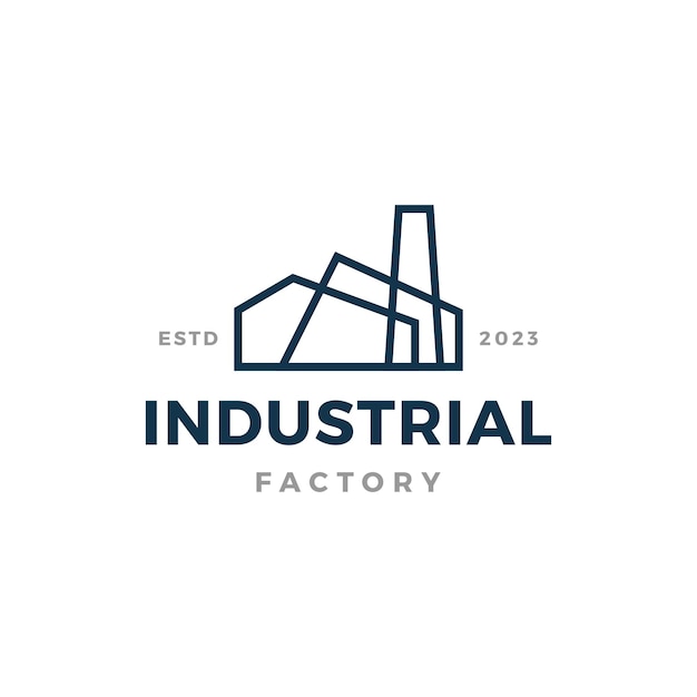 Vector logo for a industrial factory with a factory logo