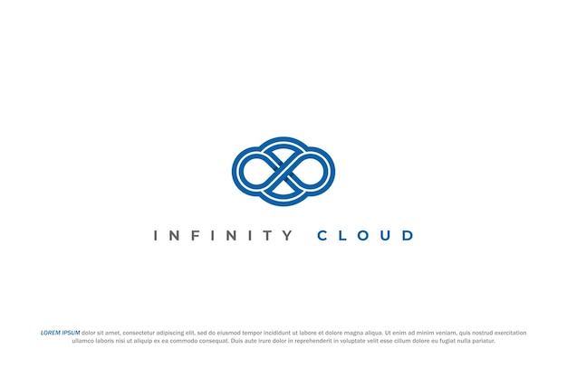 Vector logo infinity loop cloud blue