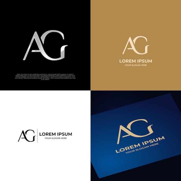 Logo Initial AG Lettering Typografie Modern