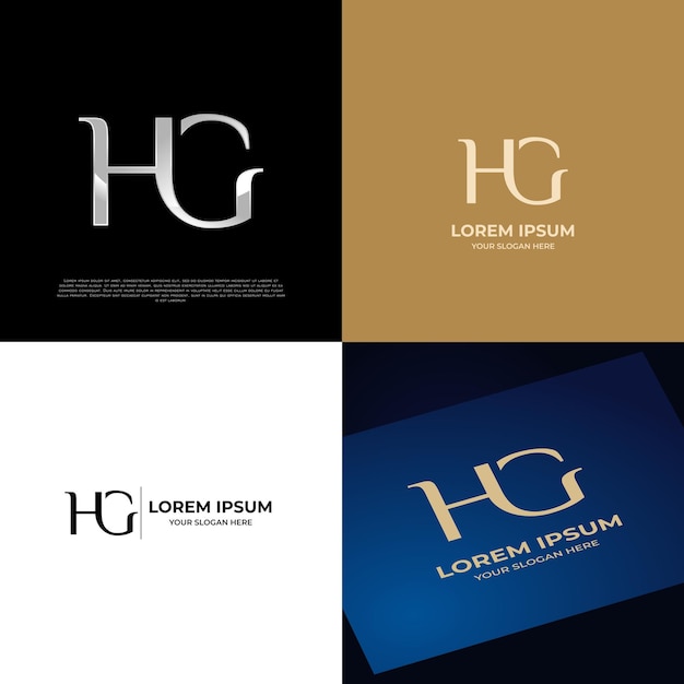 Vector logo initial hg lettering typografie modern