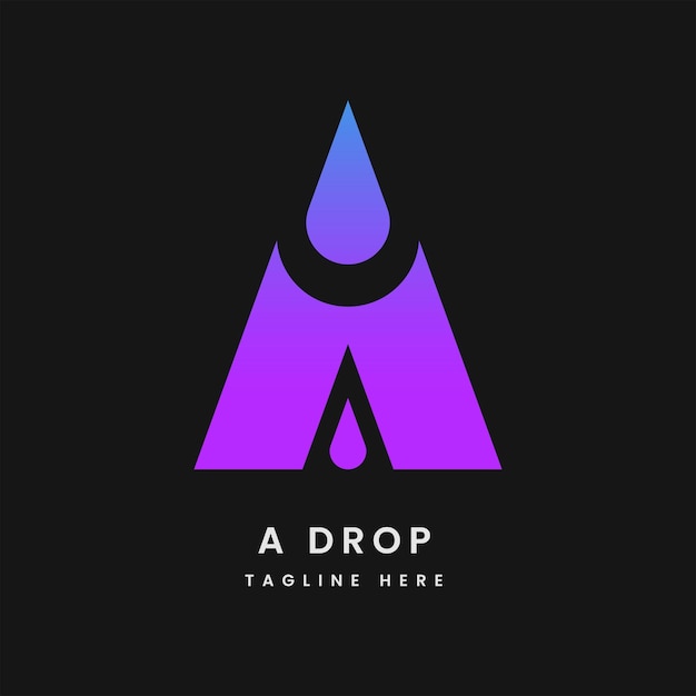 A logo, a initial logo, a letter logo, water drop logo