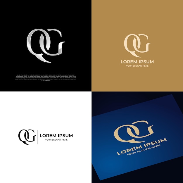 Logo Initial QG Lettering Typografie Modern