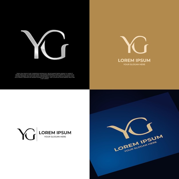 Vector logo initial yg lettering typografie modern