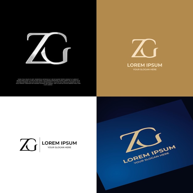 Logo Initial ZG Lettering Typografie Modern