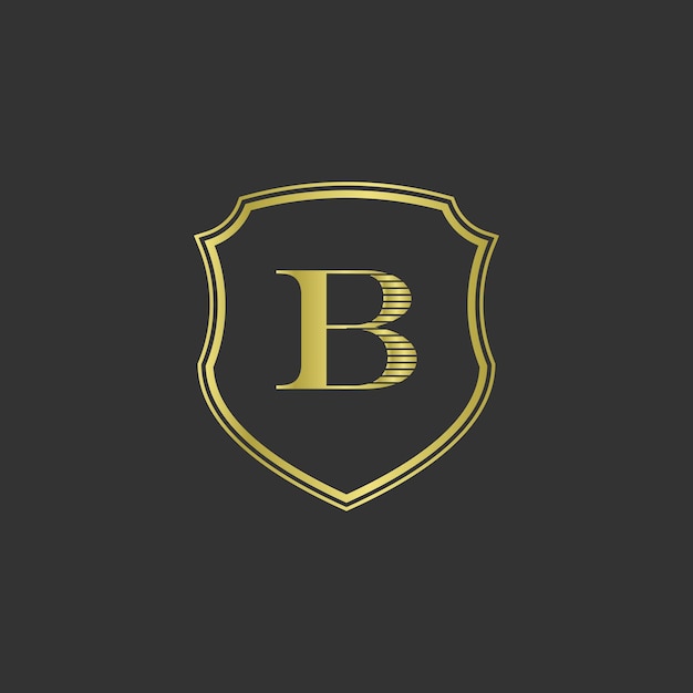 Iniziali logo b oro elegante