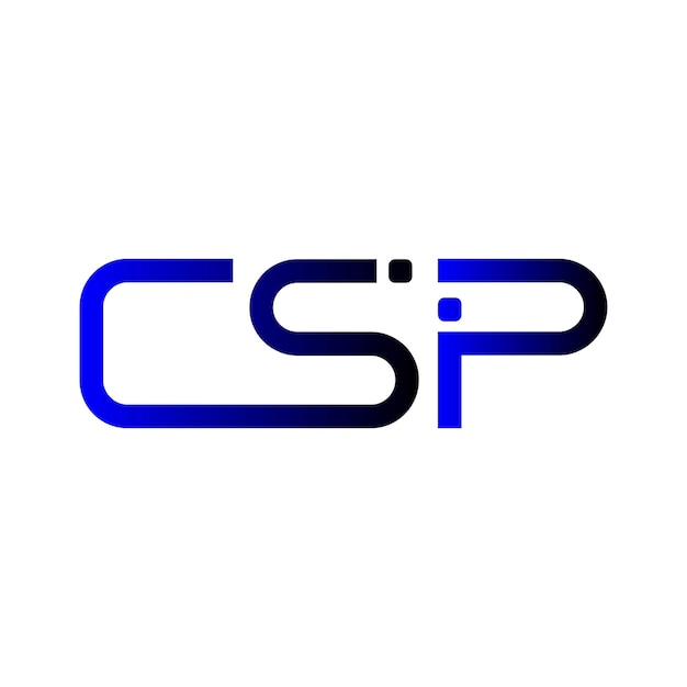 로고 이니셜 CSP 브랜드 아이덴티티 디자인 블루 그라디언트 모던 미니멀 레터마크 모노그램