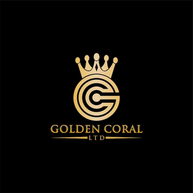 Logo initials gc and crown