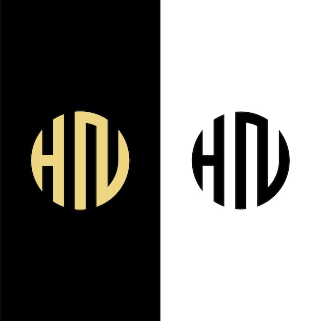 Инициалы логотипа hn круг