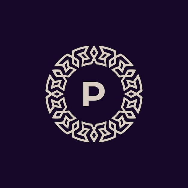 Vector logo initials letter p elegant and modern circle emblem