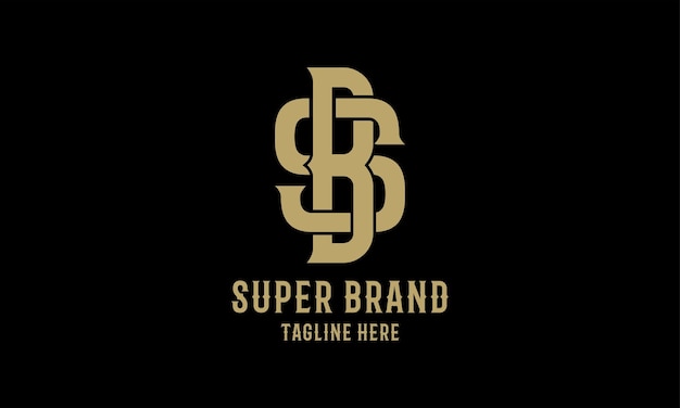 Vettore iniziali del logo sb luxury gold design