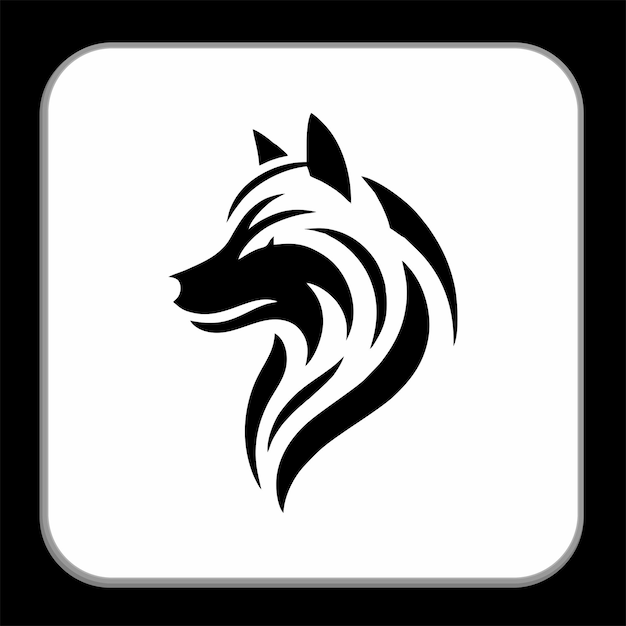 logo inspiration black and white wolf image on a white background