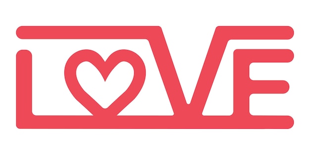 Logo is een teken van liefde belettering vector rode liefde symbool met een hart Valentijn