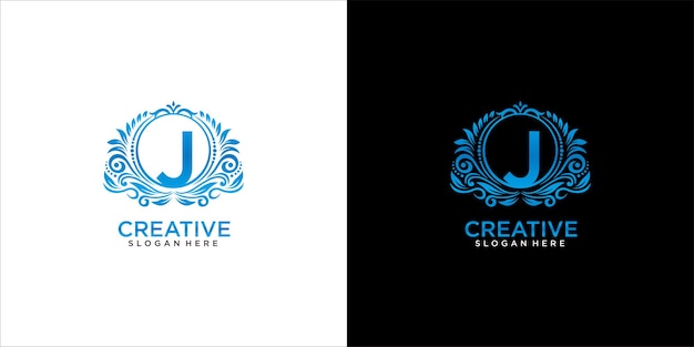 Logo j ornament luxe ontwerp