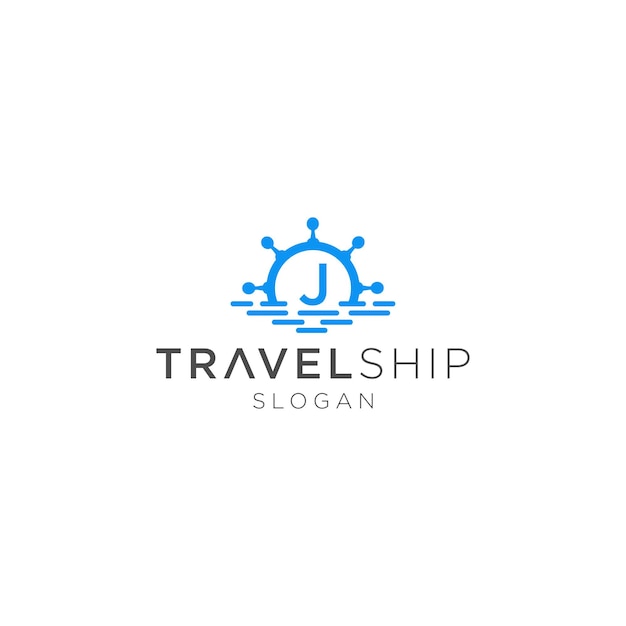 Logo j travel ship design