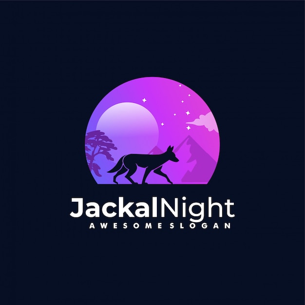 Logo jackal night silhouette