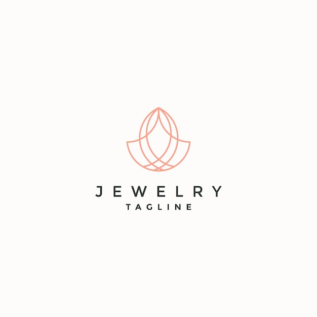 Modello di arte di design di gioielli con logo