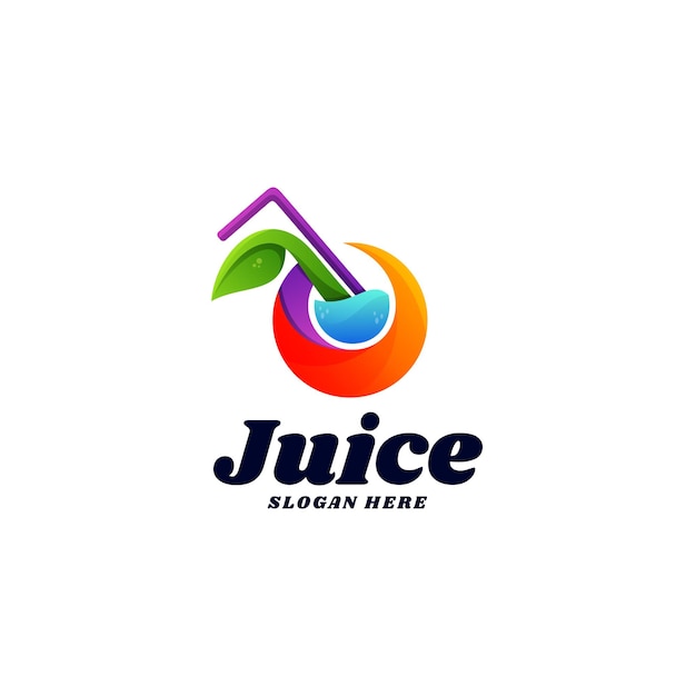 Logo juice gradiënt kleurrijke stijl