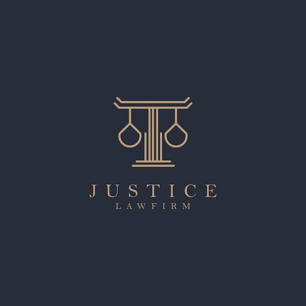 Logo justitie ontwerp kunst sjabloon