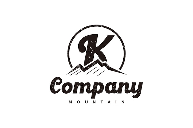 Logo k, ispirazione iniziale del design con logo della montagna