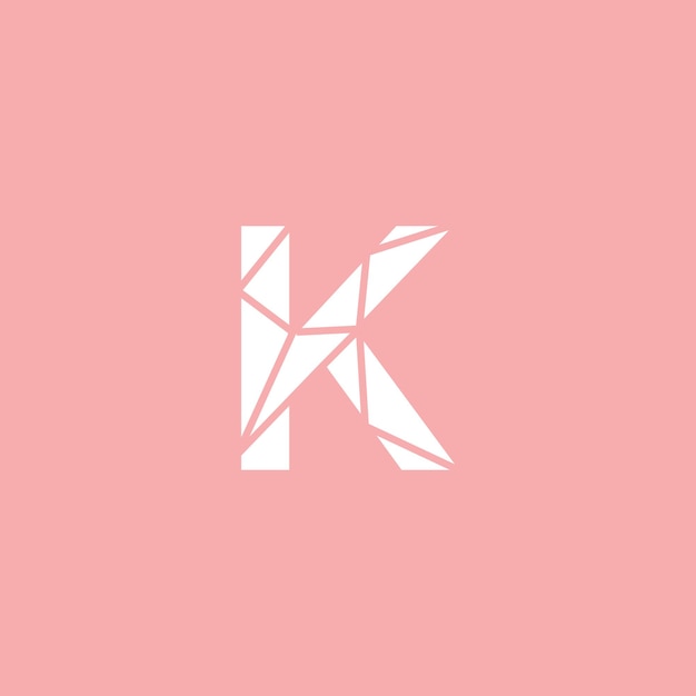 Вектор Логотип k белого цвета с розовым фоном