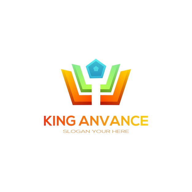 LOGO KING TEMPLATE HERRY BLOSSOM GRADIENT COLORFULL