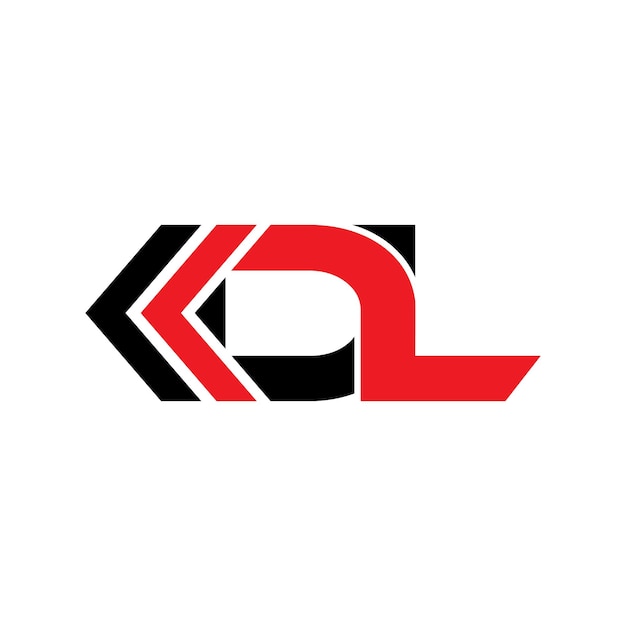 Vector a logo for kl and kl with a red and black stripe.