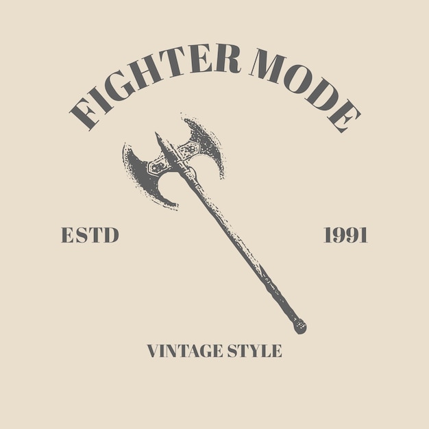 Logo Knife, drakkar, axe, sword. Vintage Retro vector style. engraving illustration isolated