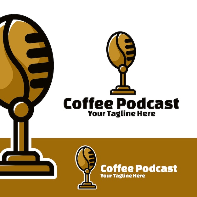 Logo koffie podcast kunst illustratie