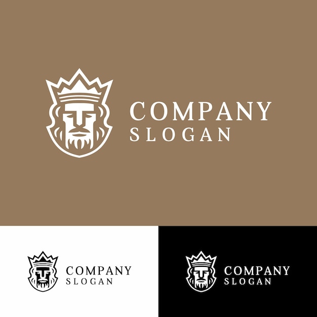 Logo Koningshoofd kroon luxe eenvoudig