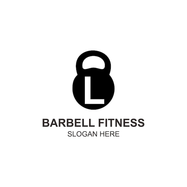 Logo l barbell fitness design