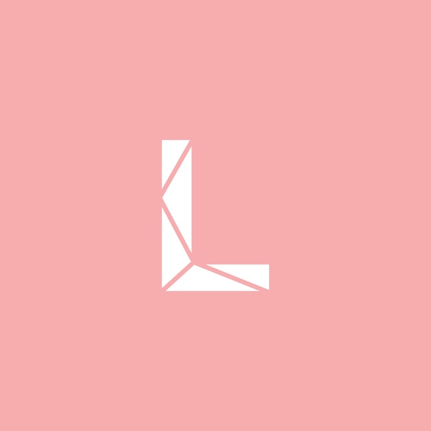 Vector logo l is white with pink background