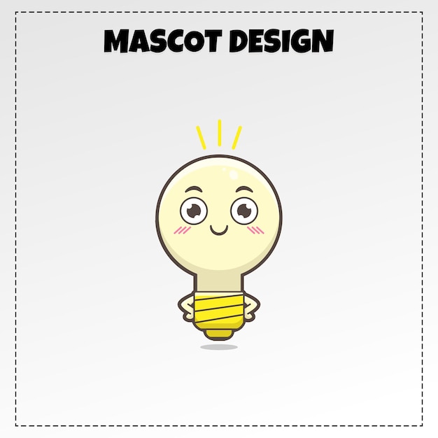 Logo lamp mascotte illustratie vector ontwerp