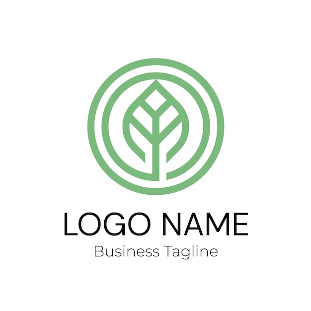 logo leaf green business company brand design