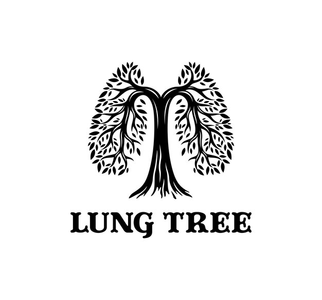 logo of a leaf tree in the shape of a lung