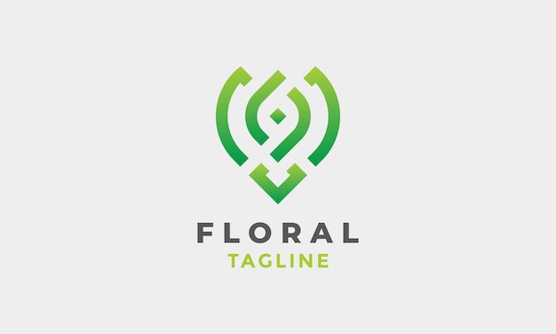 Logo leaves floral nature