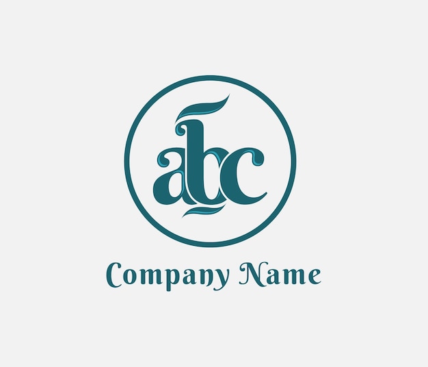 Logo letter abc met lint geïsoleerd cirkel vector logo ontwerpelement