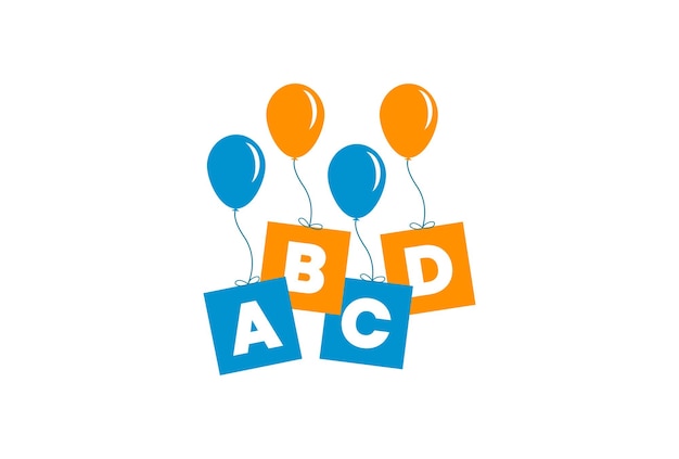 Logo letter ABCD with balloon colorfull random perfect with education logo children company