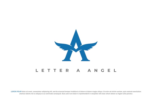 Logo lettera a ala d'angelo astratto moderno