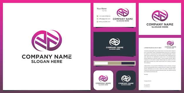 Logo letter ea with business card